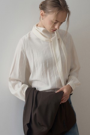 LUE TIE BLOUSE_IVORY