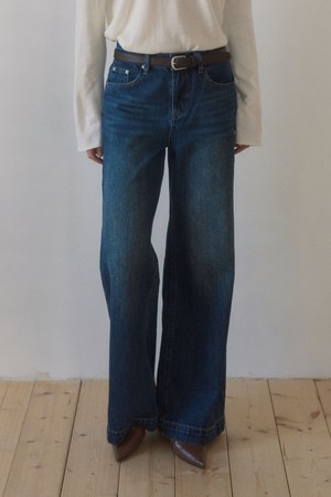 AIDEN SEMI STRAIGHT WIDE DENIM PANTS_BLUE
