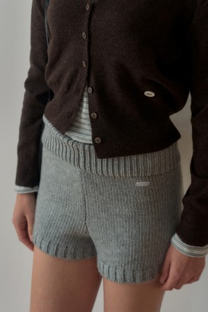 KNITTED MINI SHORTS_GRAY