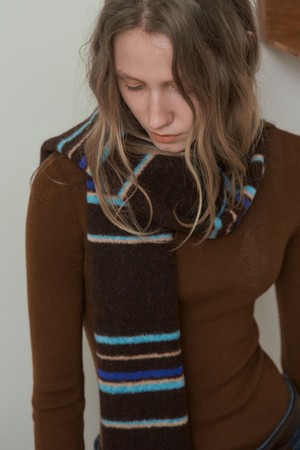 RICO KNIT STRIPE MUFFLER_4 COLORS