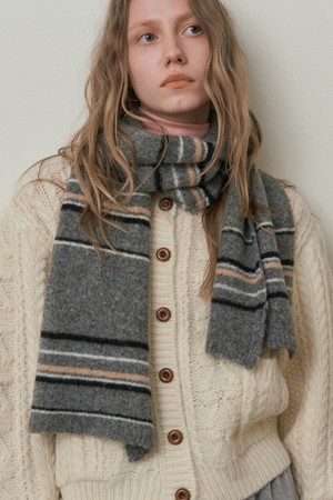RICO KNIT STRIPE MUFFLER_4 COLORS