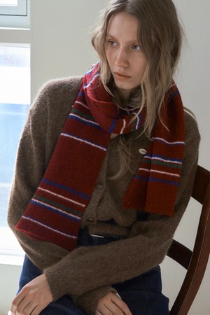 RICO KNIT STRIPE MUFFLER_4 COLORS