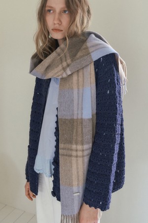 SNUG WOOL CHECK MUFFLER_BEIGE