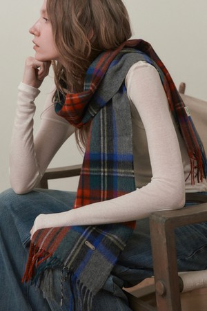 CLASSIC TARTAN-CHECK WOOL MUFFLER_2 COLORS