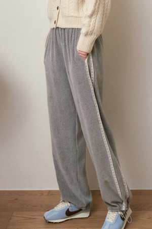 VELVET RELAXED TRACK PANTS_GRAY