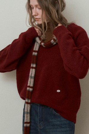 STRING TIE WOOL MUFFLER_2 COLORS