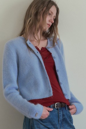 BERY ANGORA CROP CARDIGAN_LIGHT BLUE