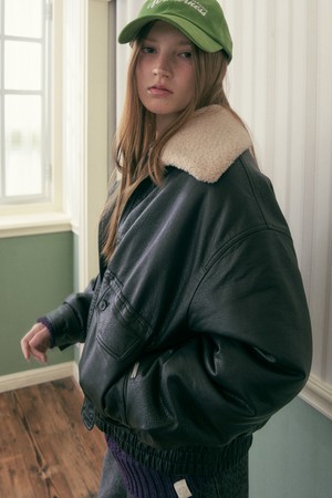 NOTIE FAKE FUR LEATHER BLOUSON_BLACK