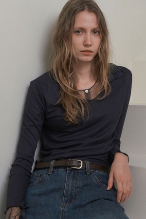 SIDEN LAYRED SET TOP_NAVY