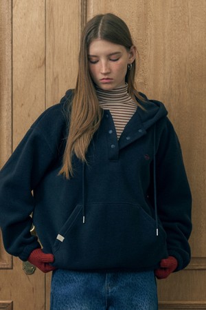 SNAPPY HOOD FLEECE ANORAK_NAVY