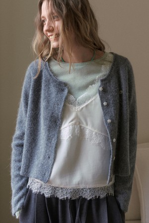 LACE VELVET LAYRED BUSTIER_ WHITE