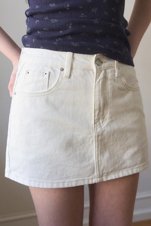 LOW RISE INNER PANTS MINI SKIRT 2COL_IVORY