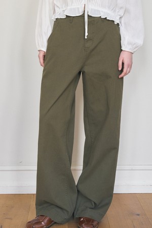 STANDARD STRAIGHT EASY FIT COTTON PANTS 5COL_DEEP KHAKI