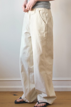 STANDARD STRAIGHT EASY FIT COTTON PANTS 5COL_IVORY