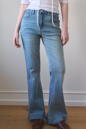 SIDE CUTTING BOOTCUT DENIM PANTS_BLUE