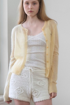 CROCHET KNIT SHORTS_IVORY