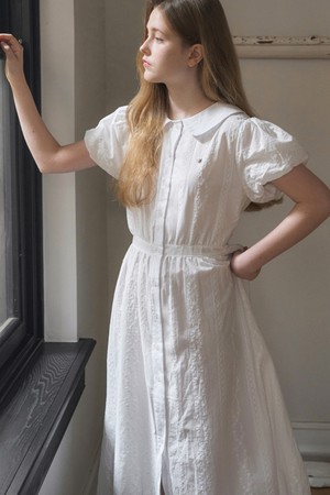 EMBROIDERY SEMI-LOOSE FIT SUMMER LONG ONE PIECE_IVORY