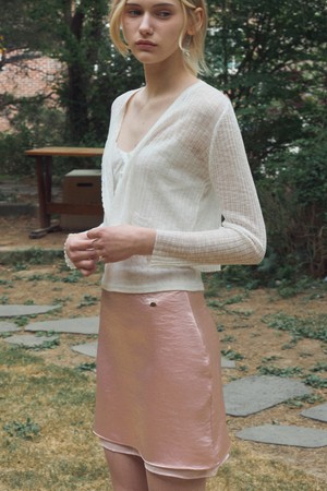 MIST DOUBLE LAYERED SATIN MINI SKIRT 3COL_PINK