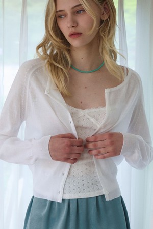 SOFT ROUND NECK BUTTON CARDIGAN 3COL_IVORY