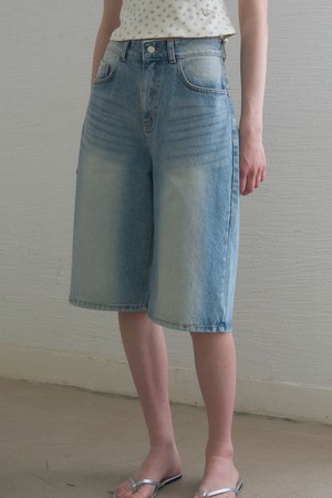 KAI WASHED BERMUDA DENIM PANTS_BLUE