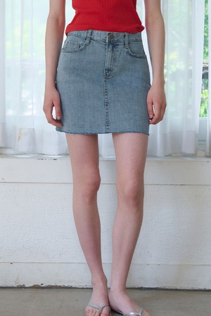 SKY WASHED DENIM SKIRT_BLUE