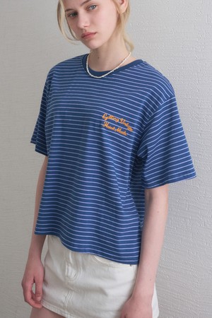 HAINT STRIPE CONTRAST NECK T SHIRT 2COL_NAVY