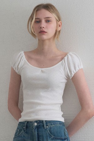 SOPHIE 2WAY SHIRRING TOP_3COL IVORY,LIGHT BLUE,RED