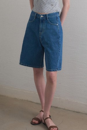 HARPER SIDE-CUTTING BERMUDA DENIM PANTS 2COL__BLUE