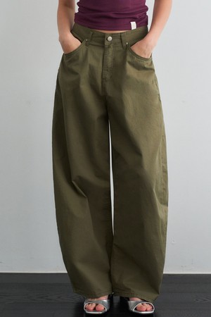 VELLON CRINKLE BALLOON PANTS 3COL_KHAKI