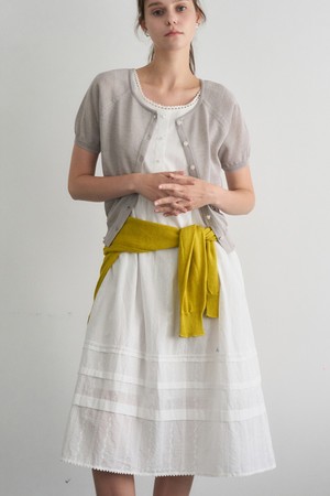 EIRIN EMBROIDERY SLEEVELESS DRESS _IVORY