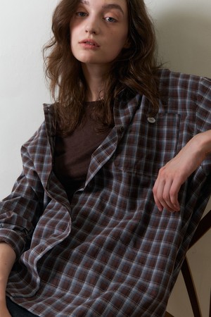 BERON CHECK OVERSIZED SHIRTS 2COL_BROWN