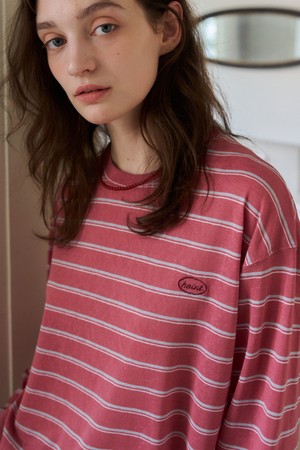 VETA TENCEL STRIPE LONG SLEEVE_BURGUNDY