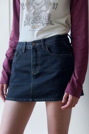 LOW RISE INNER PANTS MINI SKIRT_BLUE