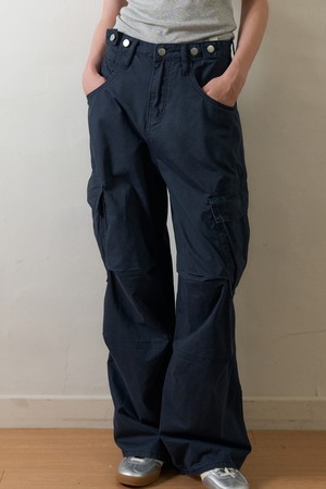 KAEL WASHED WIDE CARGO PANTS 2COL_NAVY