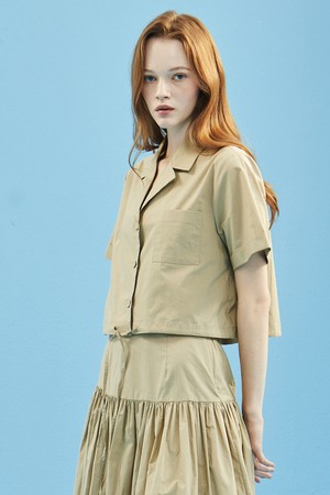 Picnic Crop Shirt [Beige]