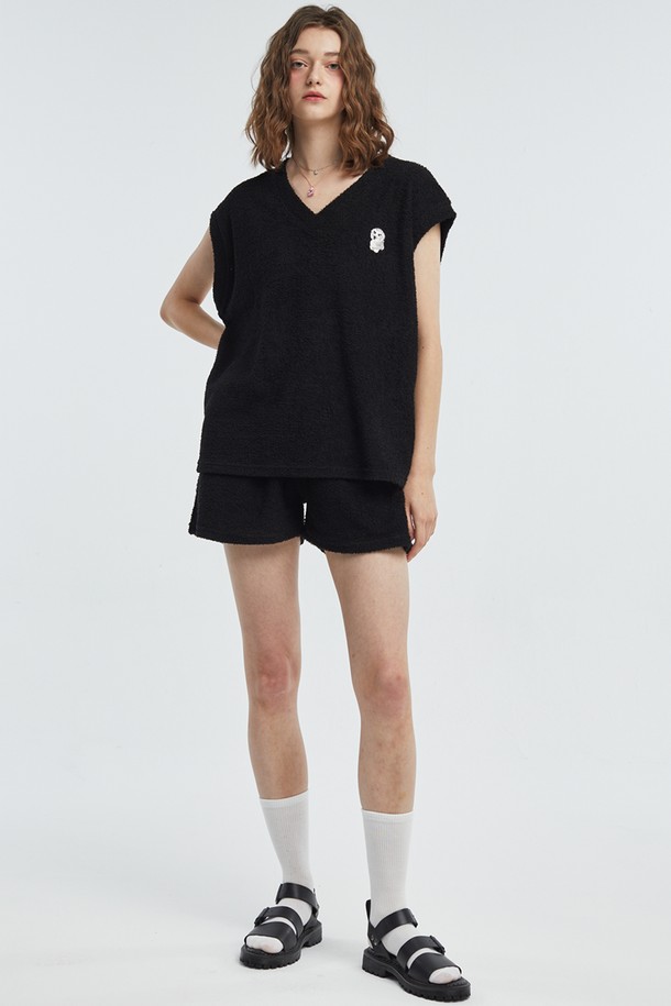 MANAVIS7 - 쇼트팬츠 - Towel Banding Shorts [Black]