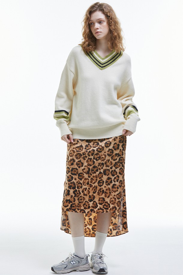 MANAVIS7 - 롱스커트 - Leopard Mermaid Long Skirt [Beige]