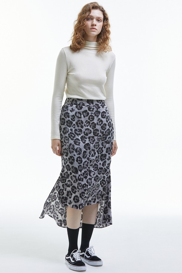 MANAVIS7 - 롱스커트 - Leopard Mermaid Long Skirt [Black]