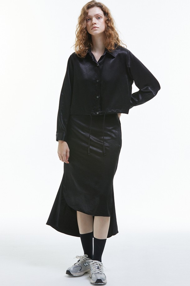 MANAVIS7 - 롱스커트 - Mermaid Long Banding Skirt [Black]