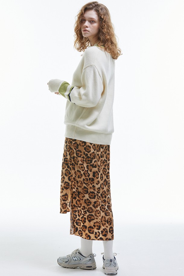 MANAVIS7 - 롱스커트 - Leopard Mermaid Long Skirt [Beige]