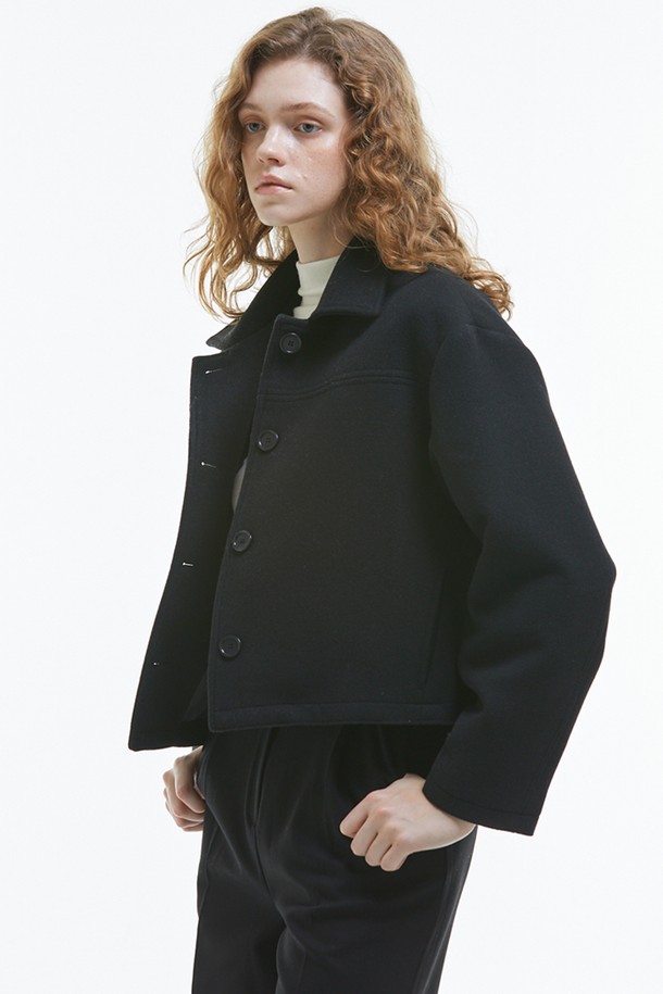 MANAVIS7 - 자켓 - Crop Single Jacket [Black]