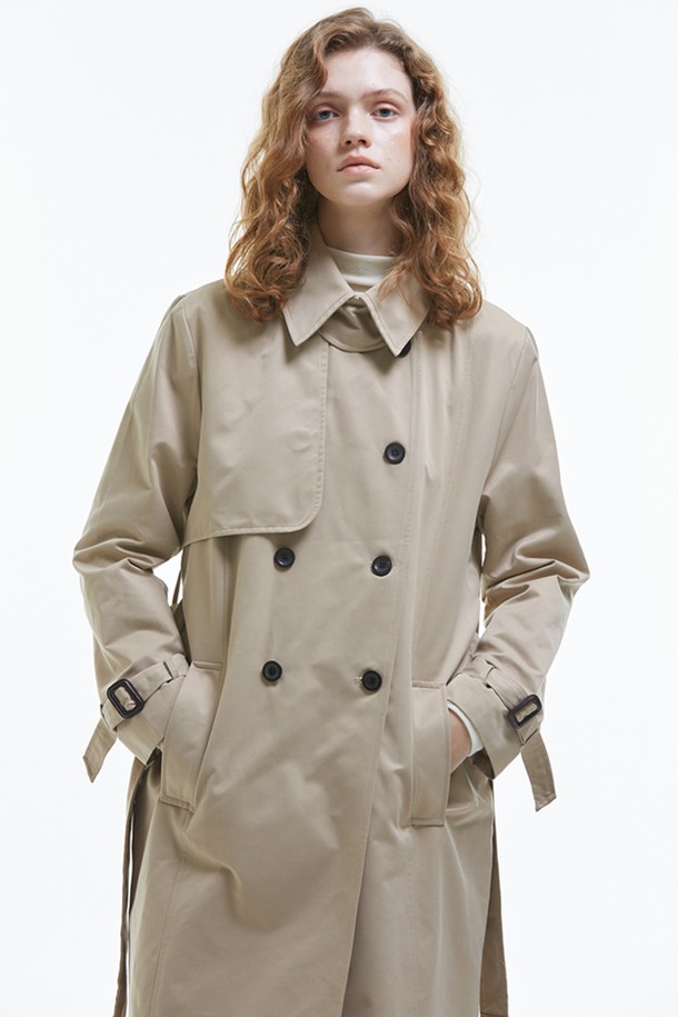 MANAVIS7 - 트렌치코트 - Double Trench Coat [Beige]