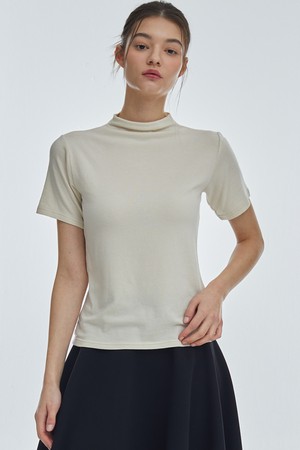 Half-Turtleneck Short-Sleeve [Ivory]