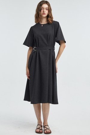 Linen Belt OnePiece [Charcoal]