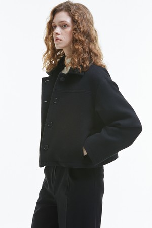 Crop Single Jacket [Black]