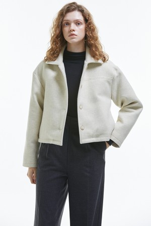 Crop Single Jacket [Ivory]