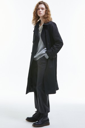 Double Trench Coat [Black]