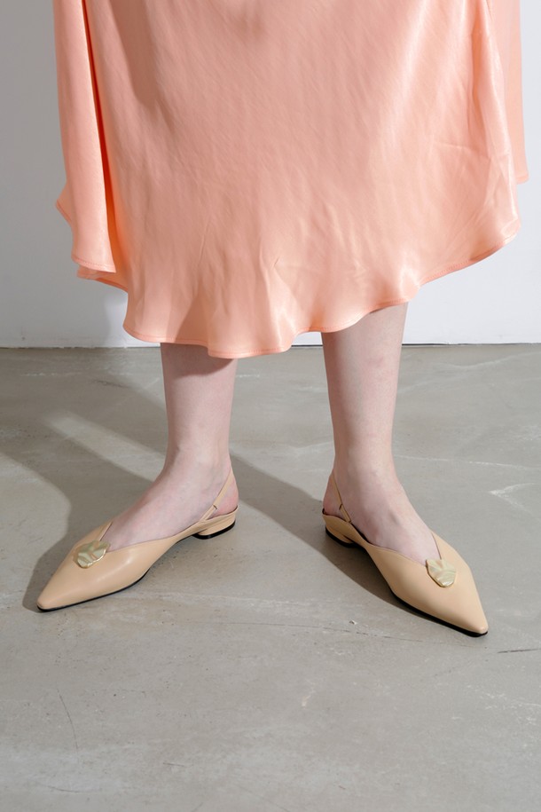 Meiel Dew - 플랫 - Wave Line Slingback MD19SS1032 Skin Beige