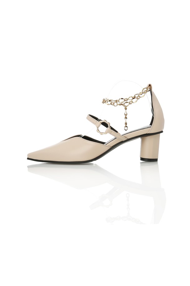 Meiel Dew - 펌프스 - Chain Point Strap Pumps MD20SS1055 Skin Beige