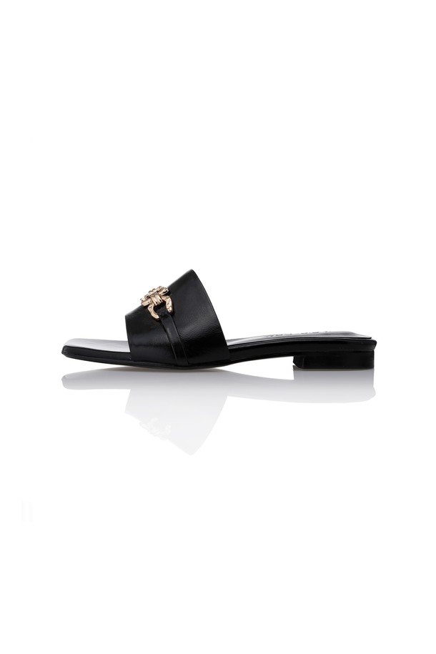 Meiel Dew - 슬리퍼/뮬 - Metal Point Slider Sandals- MD1102s Black